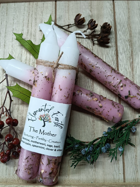 Elemental Earth Shop - The Mother Herbal Intention Candles 6 inch tapers