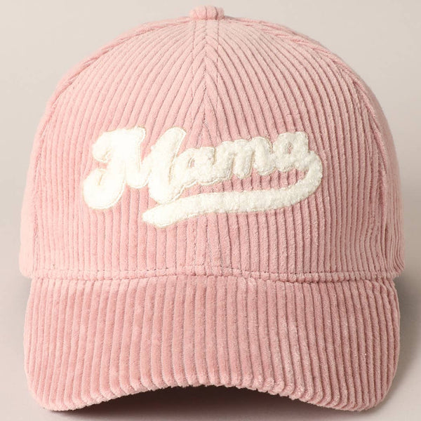 MAMA 3D Embroidered Fuzzy Patch Corduroy Cap
