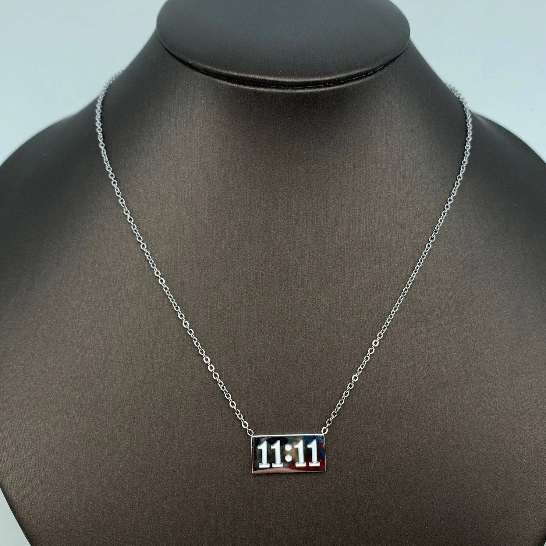 Mio Queena - "11:11" Charm Pendant Stainless Steel Necklace - FGS