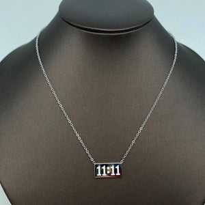 Mio Queena - "11:11" Charm Pendant Stainless Steel Necklace - FGS