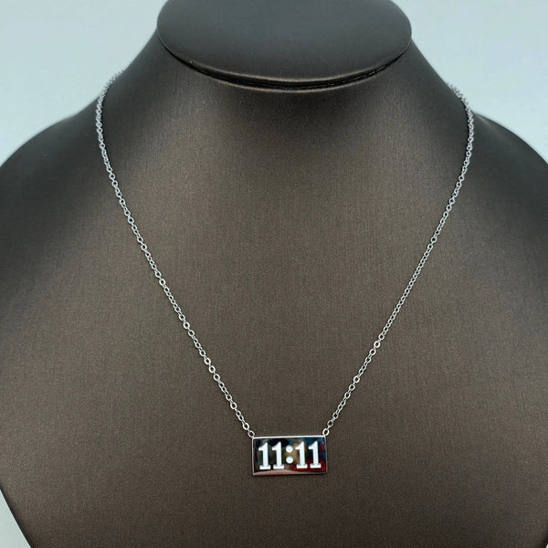 Mio Queena - "11:11" Charm Pendant Stainless Steel Necklace - FGS