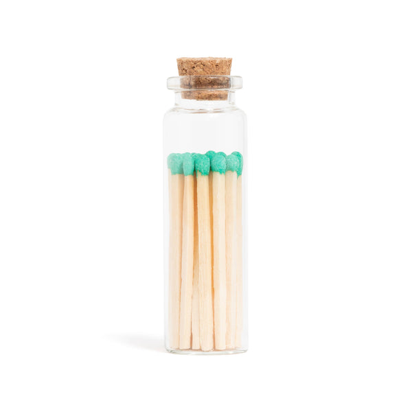 Enlighten the Occasion - Bright Green Matches in Small Corked Vial