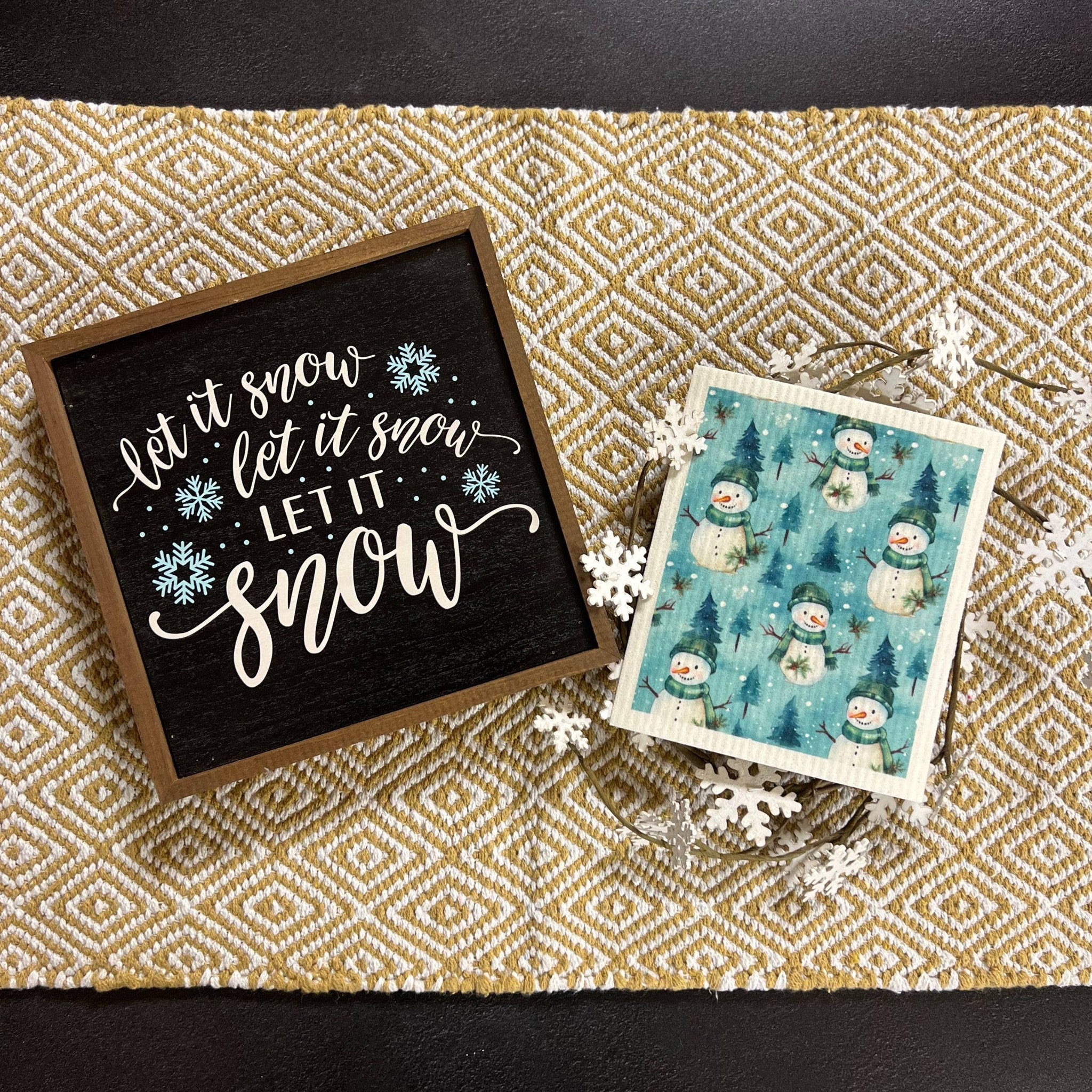 Driftless Studios Winter Decor Snowman Swedish Dishcloths - Thumbnail 3