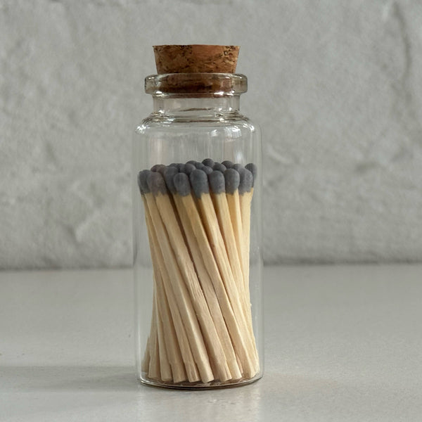 How's It Glowing Candle Co. - Apothecary Match Vials (40 matches & Striker) | Glass & Cork