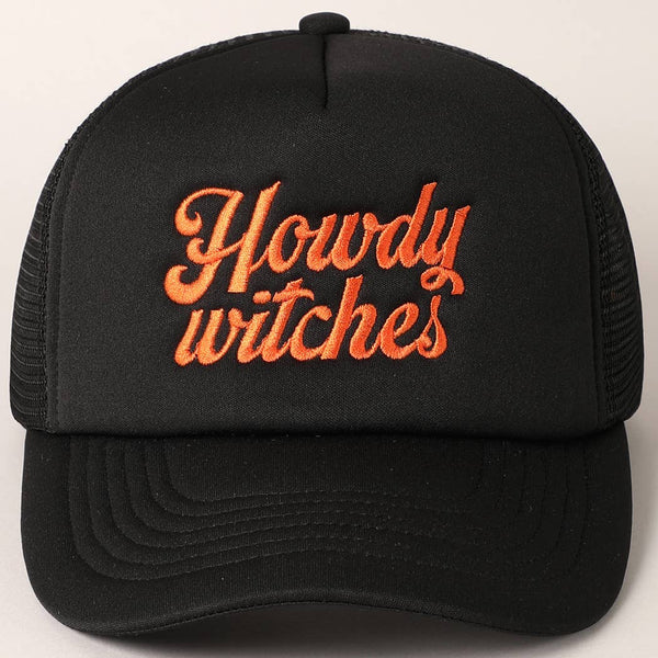 Fashion City - Howdy Witches Embroidered Mesh Back Trucker Hat