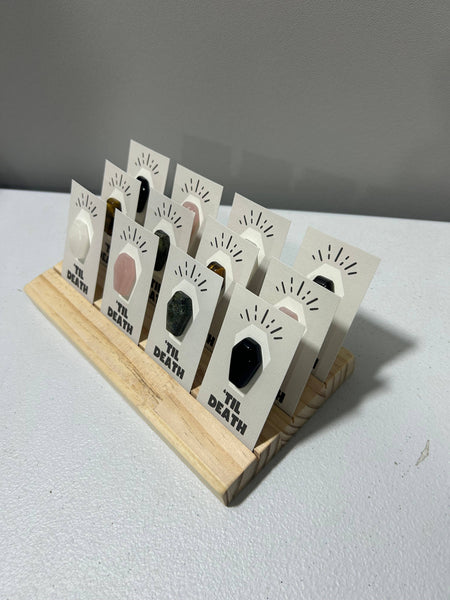 Pebble House - "Til Death" Coffin Mini Crystal Greeting Card- Crystals & Stones