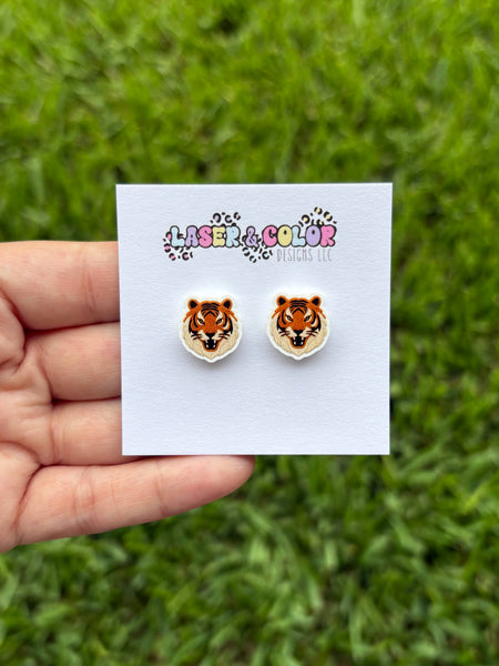 Laser & Color Designs LLC - Mascot Earrings, Football, Team Spirit, School
