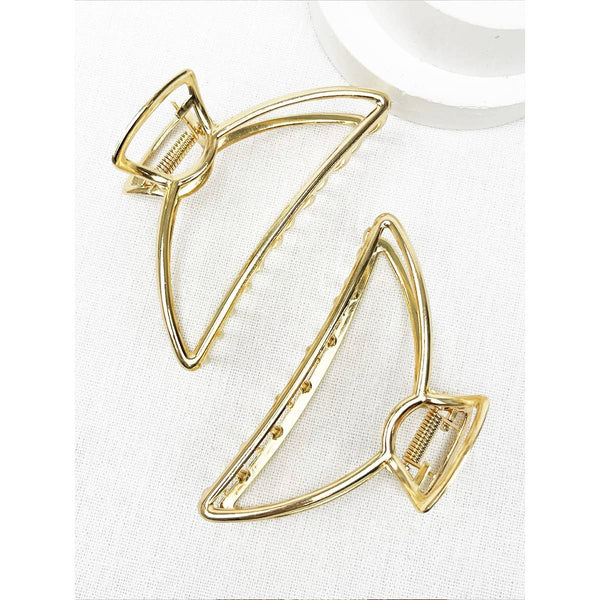 Love and Repeat - Minimalist Gold Metal Hair Claw Clips