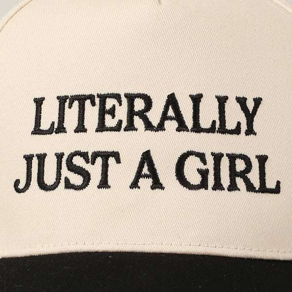 Fashion City - Literally Just A Girl Embroidery Two Tone Trucker Hat