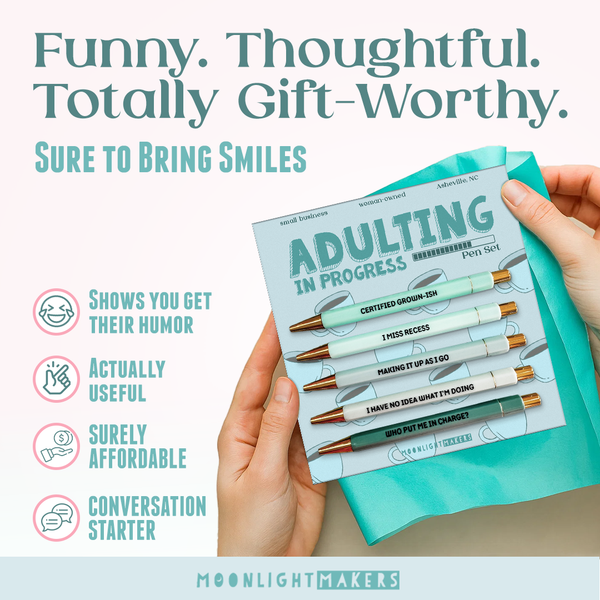 Moonlight Makers - Adulting In Progress - Pen Set - Funny Gift