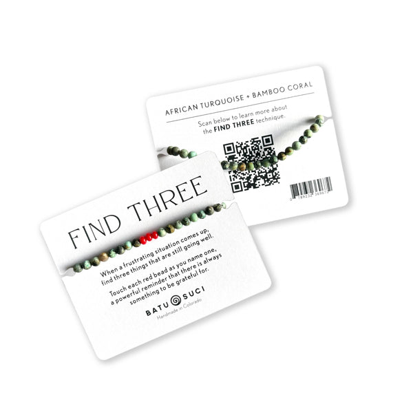 Batu Suci Handmade Jewelry - Find Three Bracelet  |  African Turquoise Mindful Bracelet