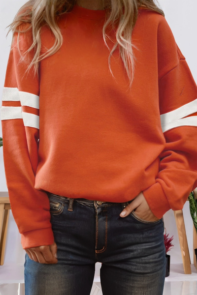 66DISCO - 66Love Varsity Striped Plus Size Sweatshirt (S-4X)