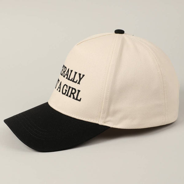 Fashion City - Literally Just A Girl Embroidery Two Tone Trucker Hat