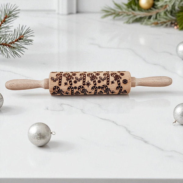Gia Roma - Christmas Baking Gift Set Wooden Rolling Pins Holiday Cookie