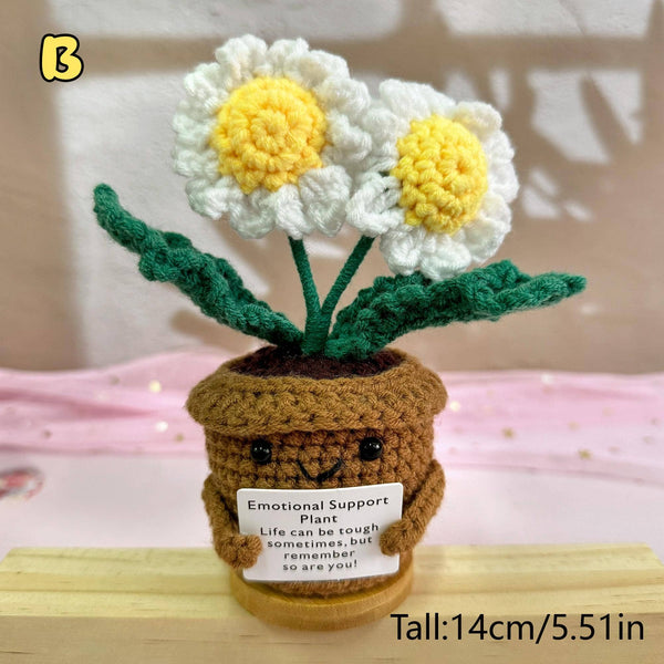 TOMOPOD LLC -  Crochet Flowers in Pot, Sunflower, Cute Daisy Support Gift