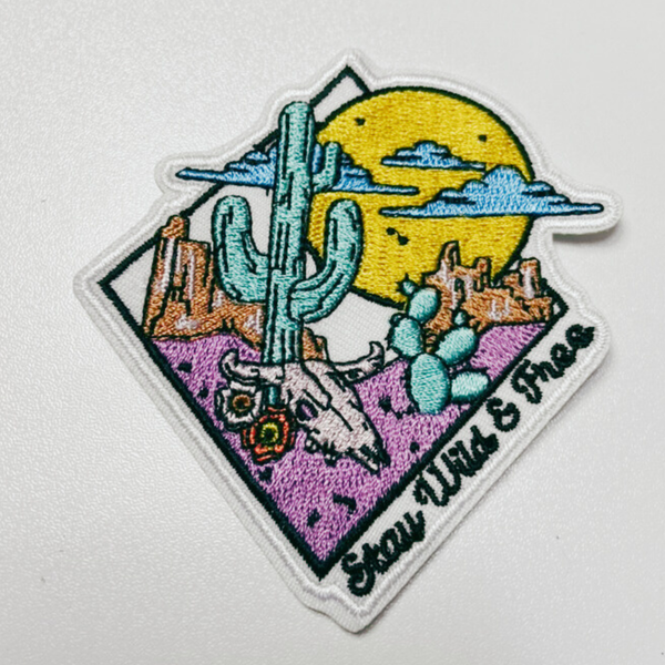 TEELUX - 3" Stay Wild & Free  - Embroidered Hat Patch