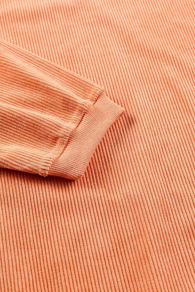 Pretty Bash - Ribbed Oversized Long Sleeve Sweatshirt: XL / Apricot