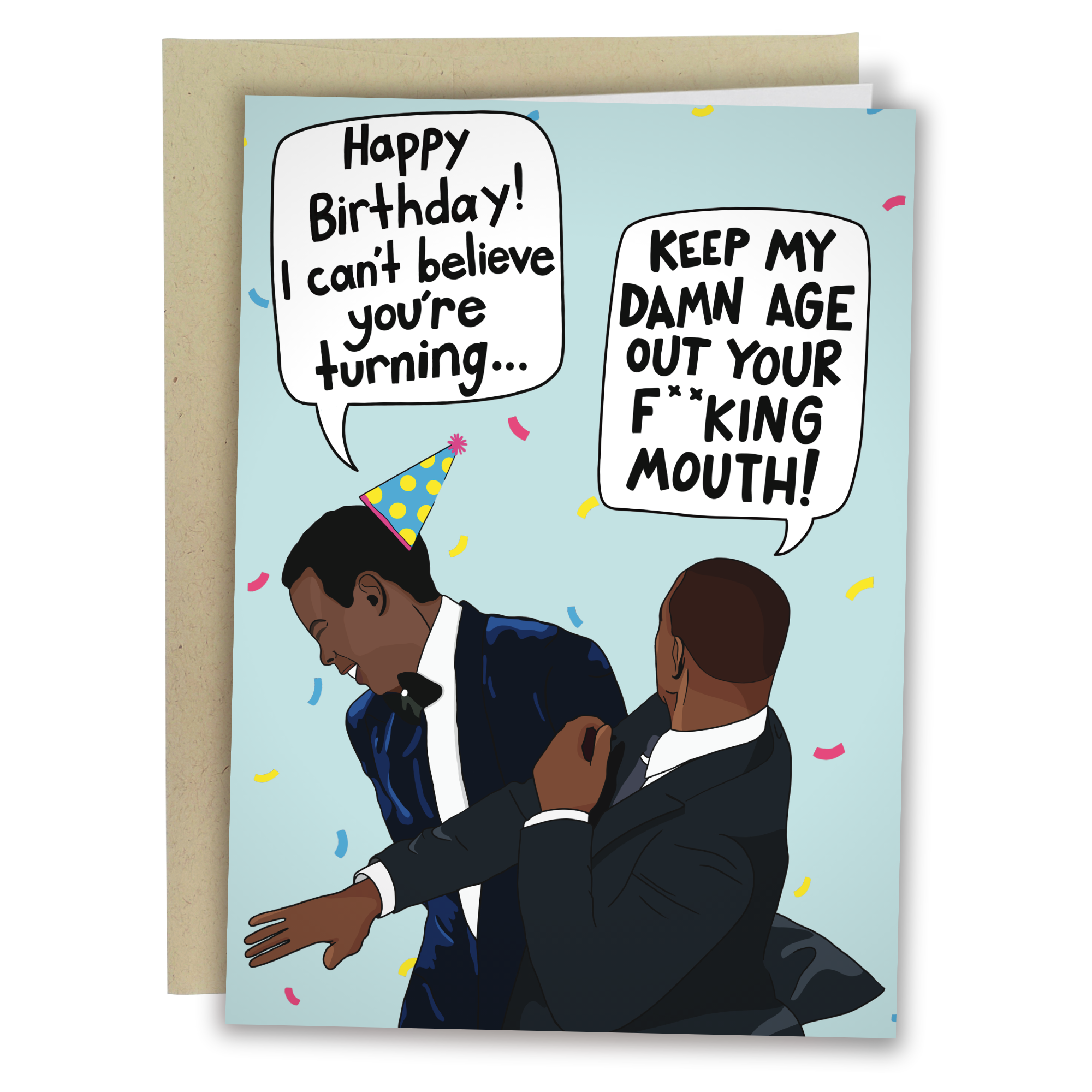 Sleazy Greetings - Will Smith Slap Birthday Card - Funny Birthday Card