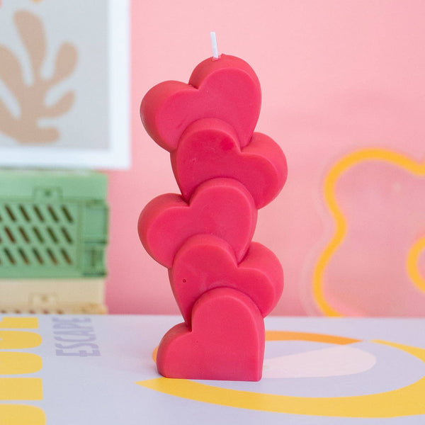 Candle Lume - Heart Pillar Candle: Red