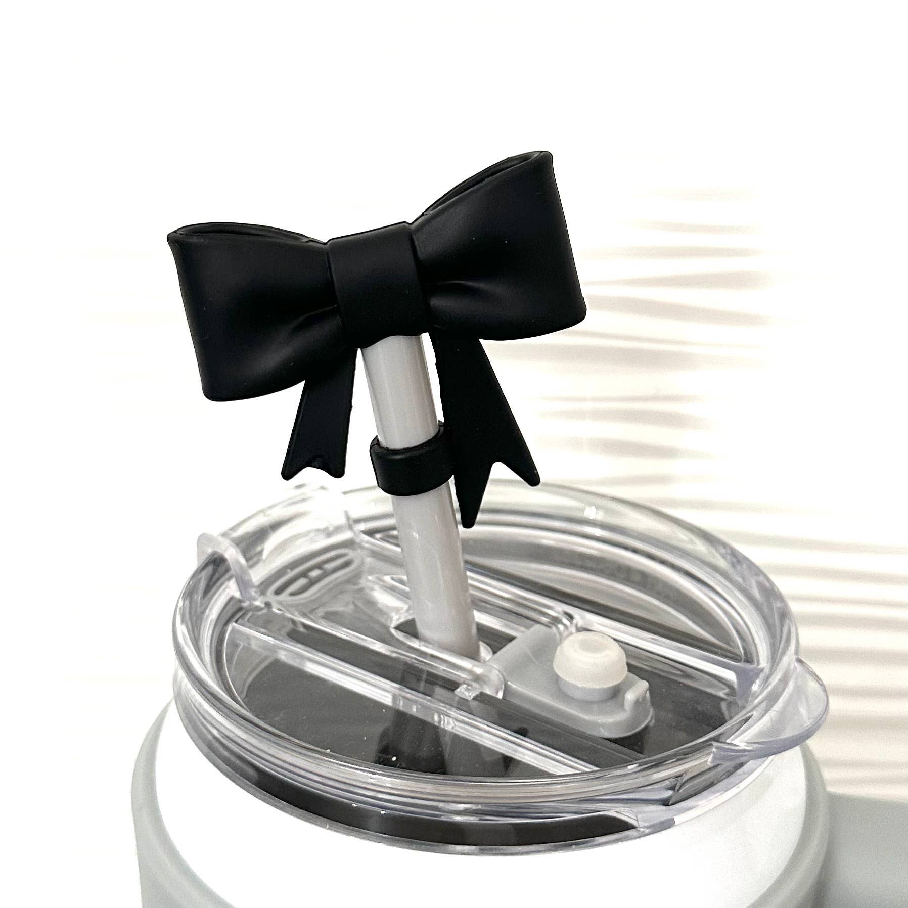 iconic mi - Straw Cover Topper Large Bow Coquette Black 10mm