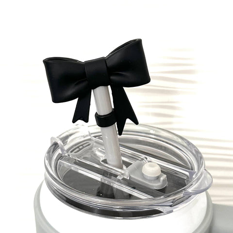 iconic mi - Straw Cover Topper Large Bow Coquette Black 10mm