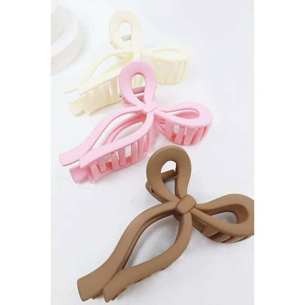 Love and Repeat - Matte Tone Bow Shape Hair Claw