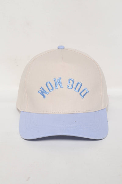DOG MOM Upside Down embroidery in Two Tone Baseball Cap