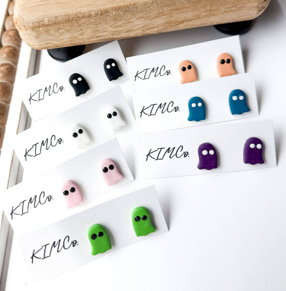 KIMCo. - Polymer Clay Earrings - Fall - Ghost Stud Earrings