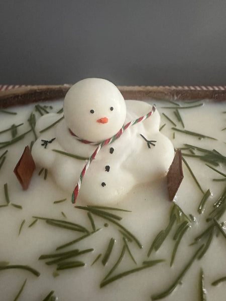 Shells Primitives/No Place Like Home - Snowman Dough Bowl Soy Wax Candle 