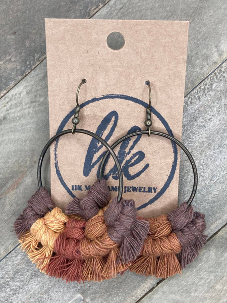 HK Macrame Jewelry - Large Multicolored Fringe - Fall Mix 1