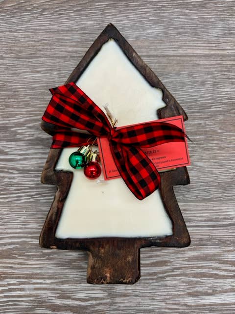 Plaid Rooster Co HOLIDAY Xmas Tree Dough Bowl Candle: White Tree - Thumbnail 2