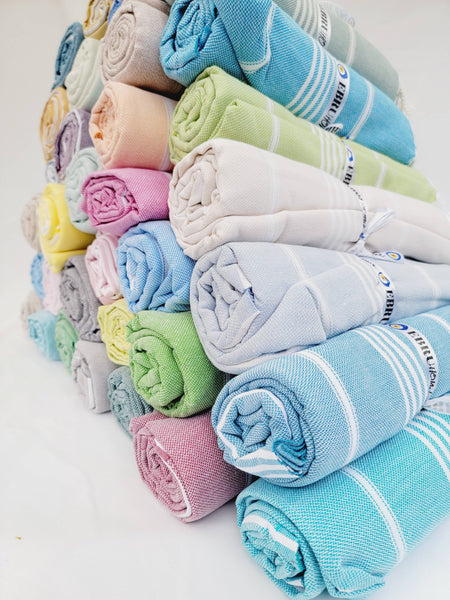 EBRU Home - Beach Towel Sand Proof Thin Turkish Towel,Throw 70x40: Water blue