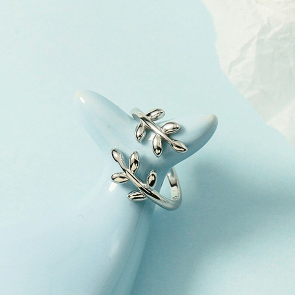 Perimade & Co. LLC - Olive Tree Branch Stacking Bypass Ring in Solid Copper