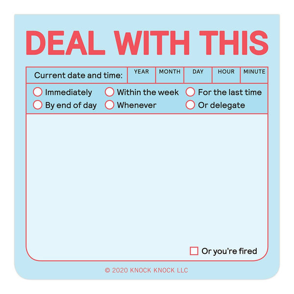 Knock Knock - Deal with This Sticky Note (Pastel Version)