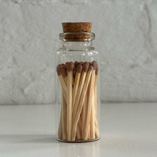 How's It Glowing Candle Co. - Apothecary Match Vials (40 matches & Striker) | Glass & Cork