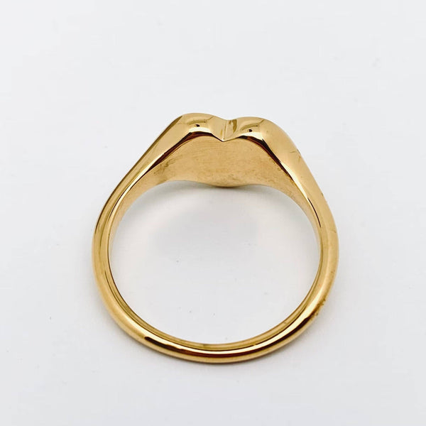 Mio Queena - "Fuck Off" Heart-shaped 18K Gold Plated Stee Ring - FGS