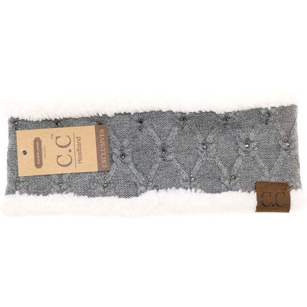C.C Beanie - Rhinestone CC Fashion Headband for Women