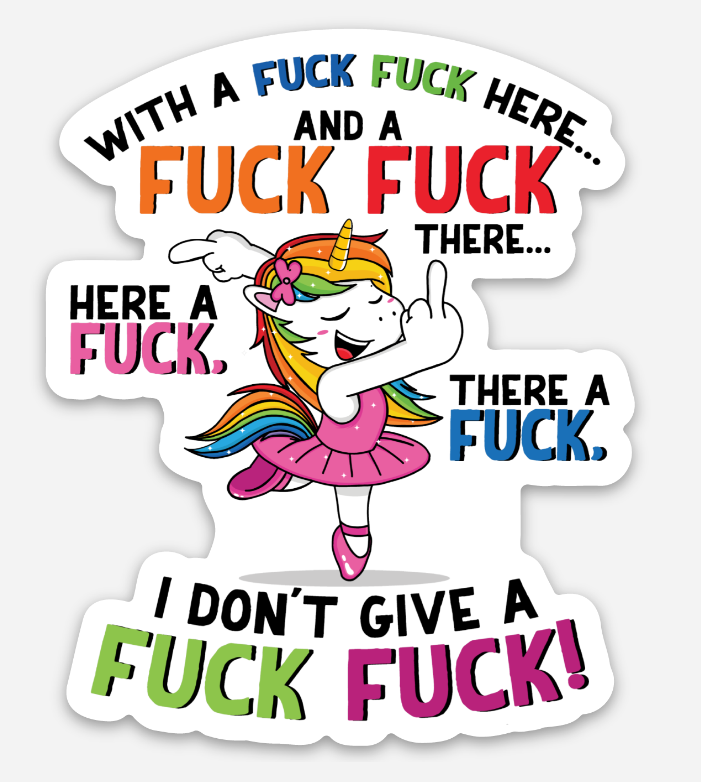 tcbco - Fuck Fuck Here Unicorn Vinyl Sticker