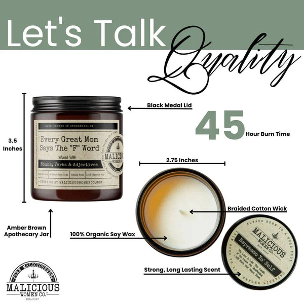 Malicious Women Candle Co - ADHD Hyperfocus Club (Not Really A Club Since I'm Probably Self-Isolating) - Scent: Sparkling Paloma