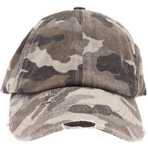 C.C Beanie - Washed Denim Criss-Cross High Ponytail CC Ball Cap BT799C