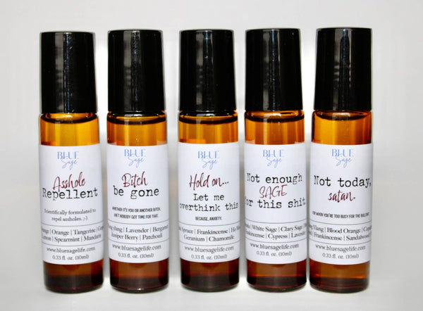 Blue Sage - B*tch Be Gone Essential Oil Aromatherapy Roller | Funny Gifts