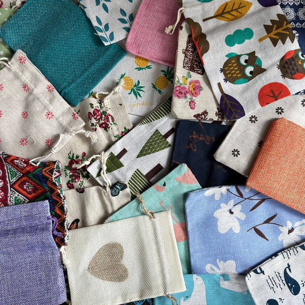 Pebble House - Drawstring Fabric Crystal Gift Pouch - Random Assortment