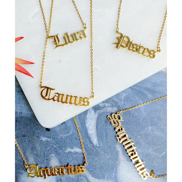 Ellison+Young - Old English Zodiac Necklace