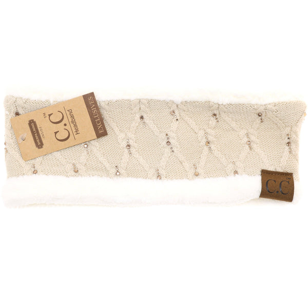 C.C Beanie - Rhinestone CC Fashion Headband for Women
