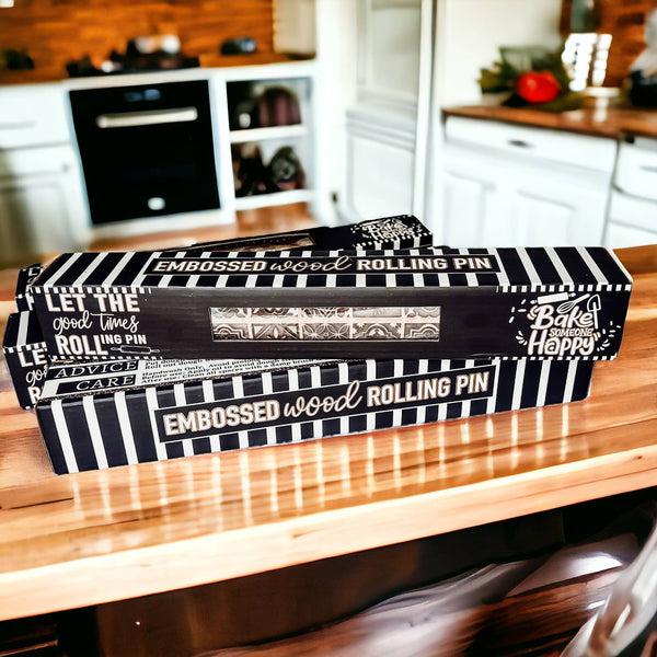 Gia Roma - Christmas Kitchen Gifts, Wood Rolling Pin for Holiday Cookie