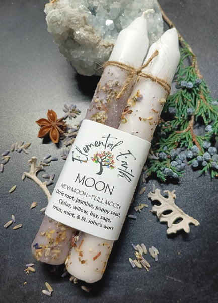 Elemental Earth Shop - Moon Herbal Intention Candles