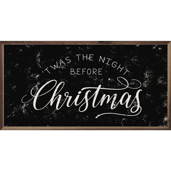 Kendrick Home - Twas The Night Before Christmas Sign in White on Black