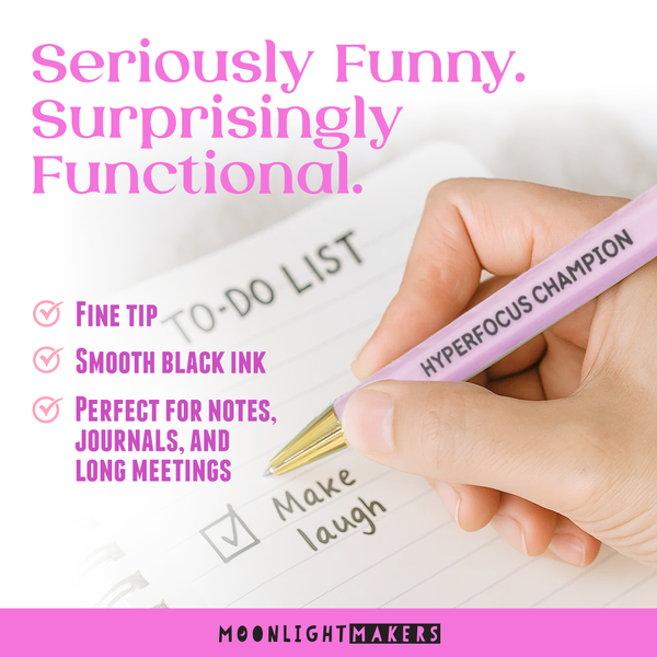 Moonlight Makers - ADHD Girlie - Pen Set - Funny Gift, Neurodivergent