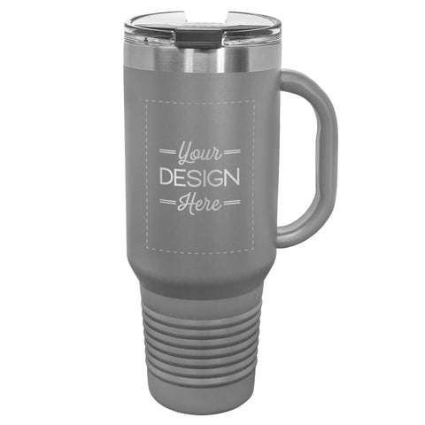 Susquehanna Glass Company - Custom Artwork Insulated Travel Mug & Lid, 40 oz: Gray