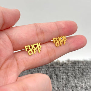 Mio Queena - 'FUCK OFF' Stainless Steel Ear Studs